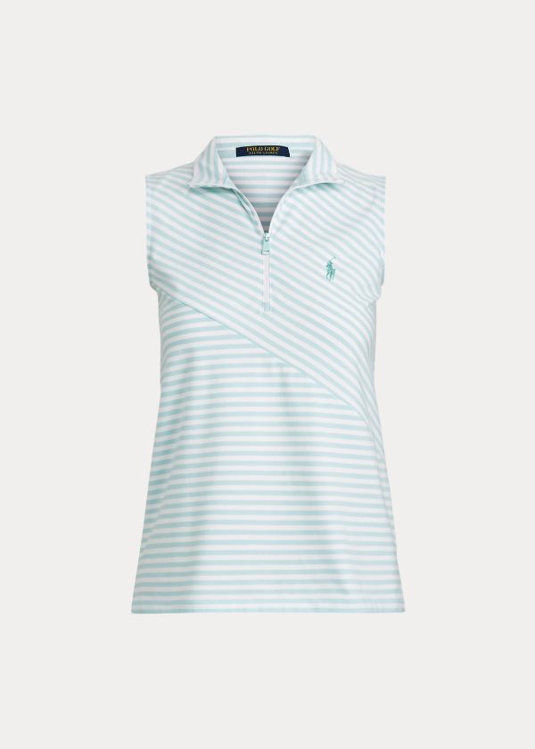 Women's Ralph Lauren Sleeveless Golf Quarter-Zip Polo Shirts | 014967JAL